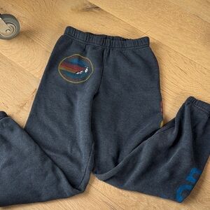 Aviator Nation Charcoal Sweatpants with Rainbow Accents
